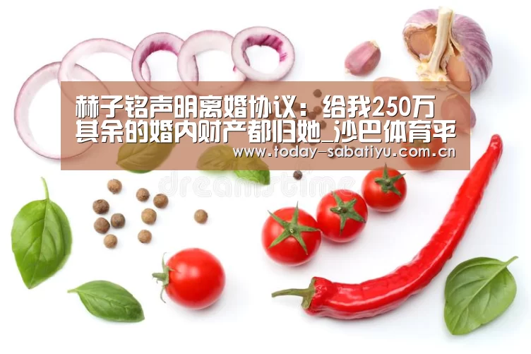 赫子铭声明离婚协议:给我250万 其余的婚内财产都归她_沙巴体育平台(图4) 沙巴体育app
